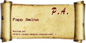 Papp Amina névjegykártya