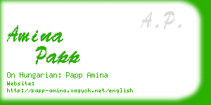 amina papp business card